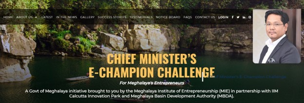 Meghalaya Chief Minister's E-Champion Challenge website