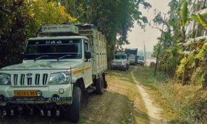 Five pick up trucks loaded with coal were seized from a village in East Garo Hills District.