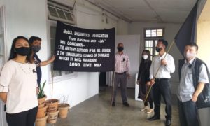 MeECL engineers stage protest against suspension of LM Pohshna