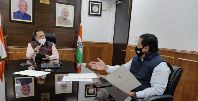 Conrad Sangma calls on Union Minister Dr. Jitendra Singh at New Delhi